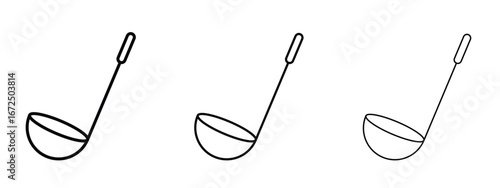 Ladle icon in outline stroke style symbol.