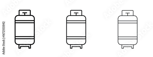 LPG icon in outline stroke style symbol.