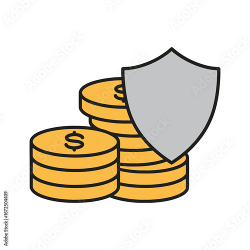 Financial security concept of protection for money and savings