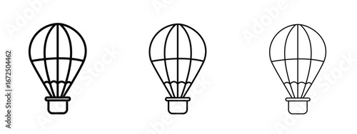 Hot air balloon icon in outline stroke style symbol.