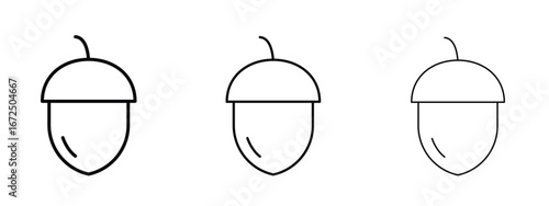 Hazelnut icon in outline stroke style symbol.