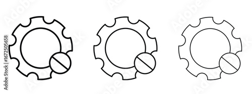 Failure icon in outline stroke style symbol.