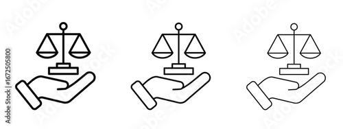 Ethics icon in outline stroke style symbol.