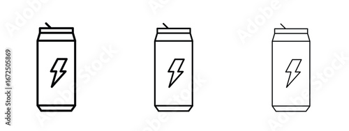 Energy drink icon in outline stroke style symbol.