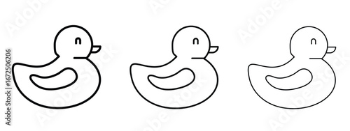Duck icon in outline stroke style symbol.
