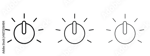 Dimmer icon in outline stroke style symbol.