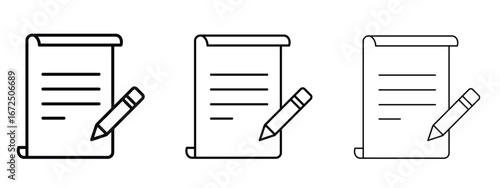 Declarations icon in outline stroke style symbol.