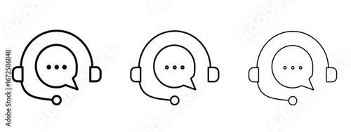Customer support icon in outline stroke style symbol.