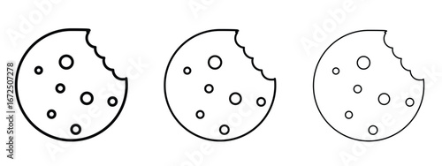 Cookie icon in outline stroke style symbol.