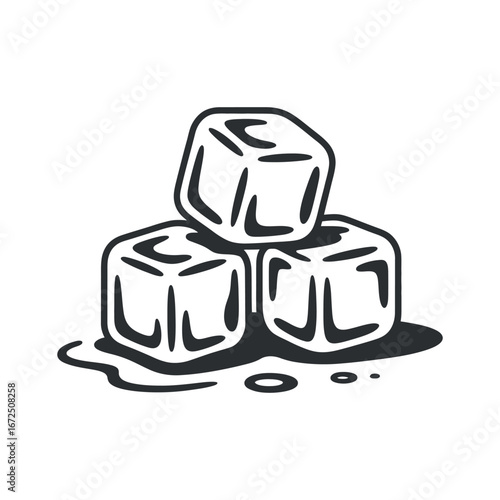 Refreshing Ice Cubes Stacked Vector Illustration for Beverage Design and Cooling Related Visuals