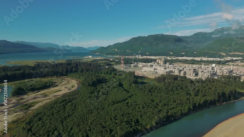 An overview of the LNG terminal near Kitimat, British Columbia