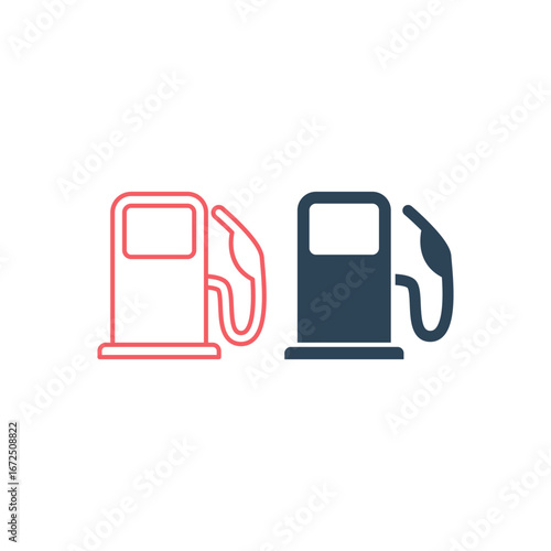 Gas station vector illustration icons set