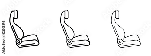 Car seat icon in outline stroke style symbol.