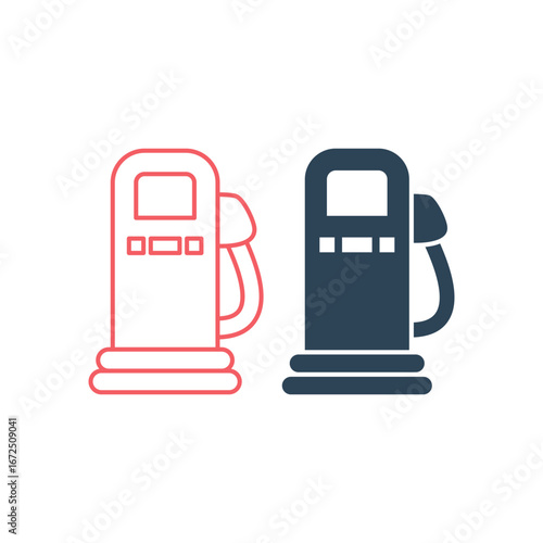 Gas station vector illustration icons set