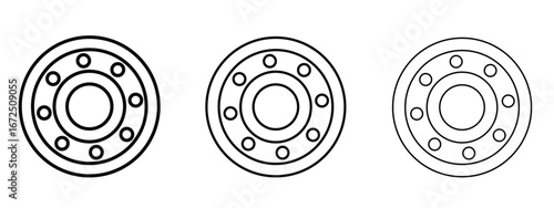 Car bearing icon in outline stroke style symbol.