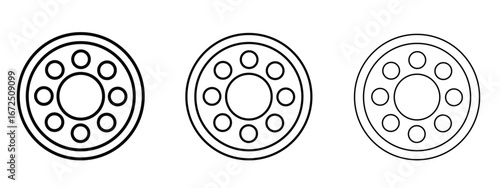 Car bearing icon in outline stroke style symbol.