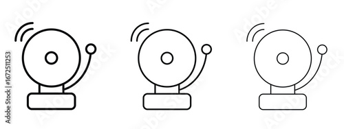 Bell school icon in outline stroke style symbol.