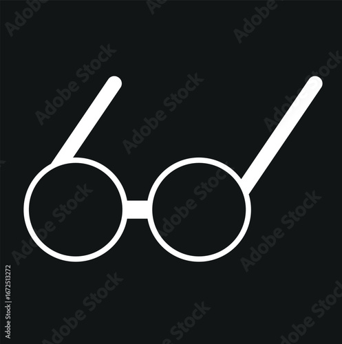 Black and white Glasses frames. Vector Isolated Set of Different Glasses Frames