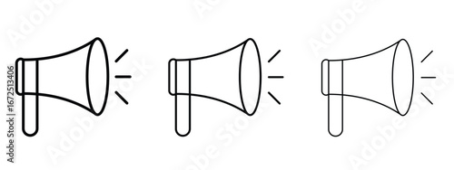 Air horn icon in outline stroke style symbol.