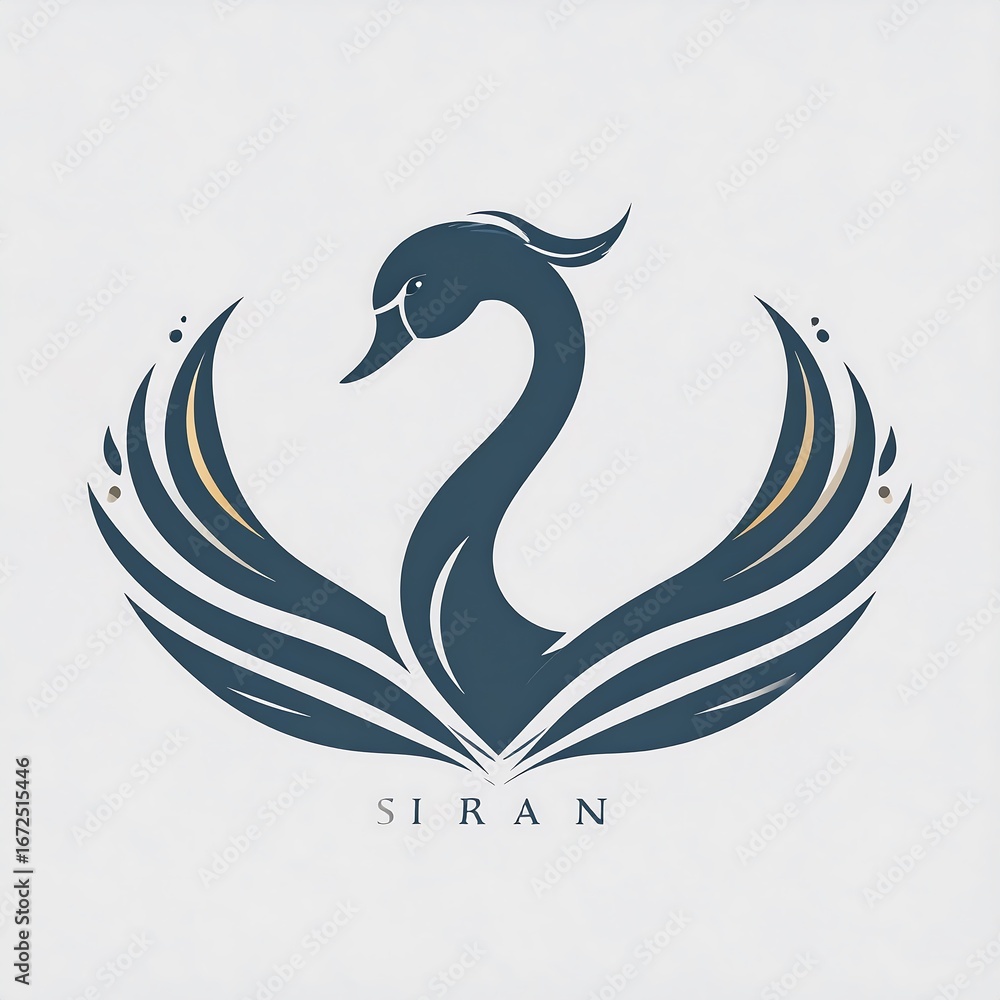 Naklejka premium Elegant swan logo design