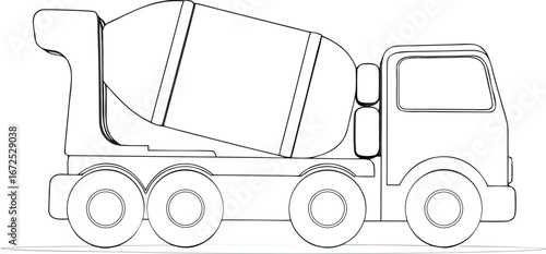  drawing art of cement mixer eps