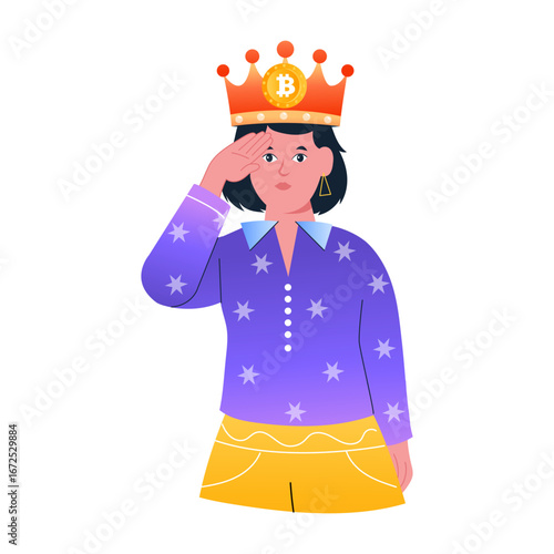 An illustration of digital tycoon designed in flat style