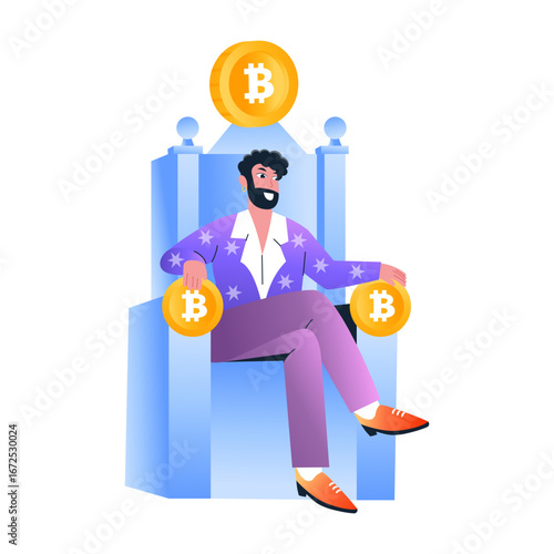 Flat style illustration denoting a venture capitalist