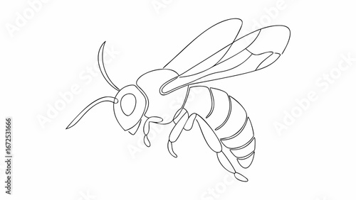   one line art jpg drawing of flaying bee simple