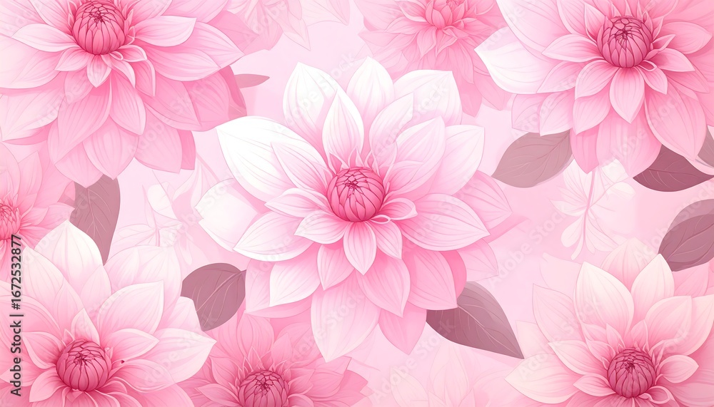 Fototapeta premium Delicate pink floral pattern