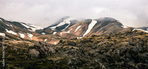 snow covered mountains Landmannalaugar, Iceland