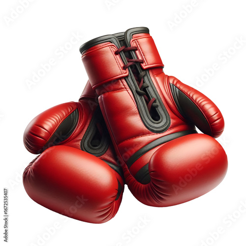 red boxing gloves isolated on white background