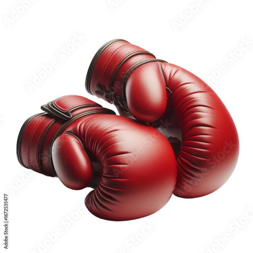 red boxing gloves isolated on white background