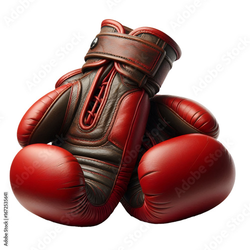 red boxing gloves isolated on white background