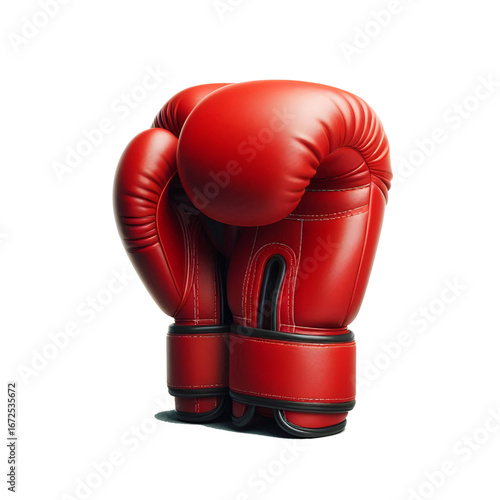 red boxing gloves isolated on white background