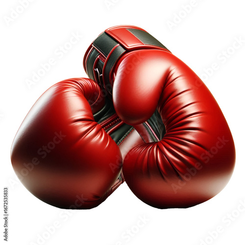 red boxing gloves isolated on white background