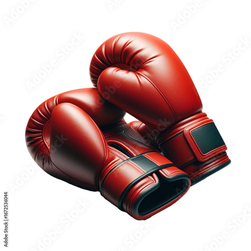red boxing gloves isolated on white background