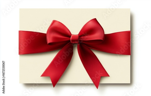 Wallpaper Mural Elegant gift box with a bow and red ribbon, isolated on a white background. Vector illustration design for any celebration Torontodigital.ca