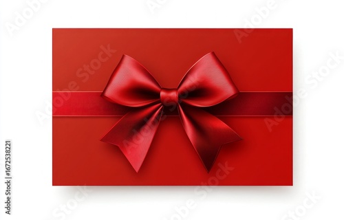 Elegant red gift box with a bow and ribbon, isolated on a white background. Vector illustration design for any celebration