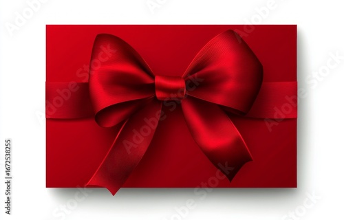 Wallpaper Mural Elegant red gift box with a bow and ribbon, isolated on a white background. Vector illustration design for any celebration Torontodigital.ca