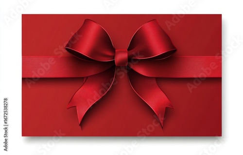Wallpaper Mural Elegant red gift box with a bow and ribbon, isolated on a white background. Vector illustration design for any celebration Torontodigital.ca