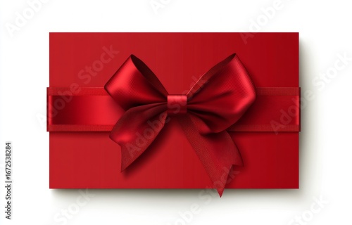 Wallpaper Mural Elegant red gift box with a bow and ribbon, isolated on a white background. Vector illustration design for any celebration Torontodigital.ca