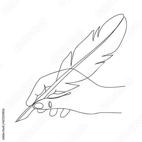 3d continuous one line art vector drawing of hand holding 