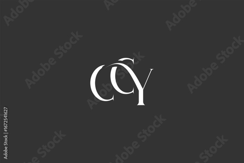 Initial CCY creative letter logo design. Elegant Monogram Logo Design with Decorative Elements and Typography
