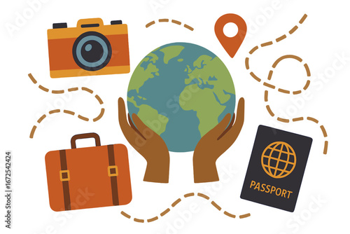 A contemporary visual representation of travel, conveyed through subtle tonal variations