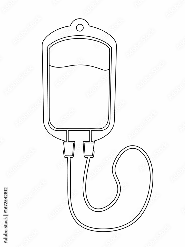 Fototapeta premium a bag of blood is drawn on white background