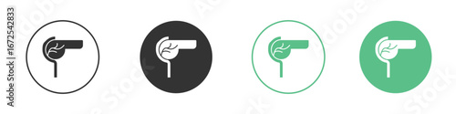 pancreas icons silhouette in flat black style.