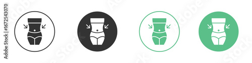 Weight loss icons silhouette in flat black style.
