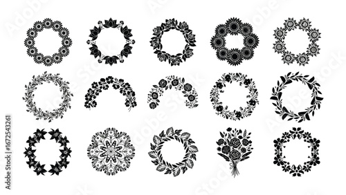 Floral Arrangements: A curated collection of elegant floral designs presented as a series of delicate illustrations, each showcasing the intricate beauty and symmetry of nature's artistry.
