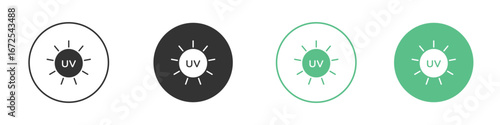 UV icons silhouette in flat black style.