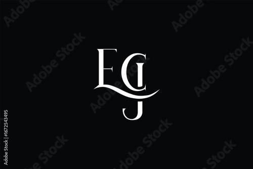 Initial ECJ creative letter logo design. Elegant Monogram Logo Design with Decorative Elements and Typography